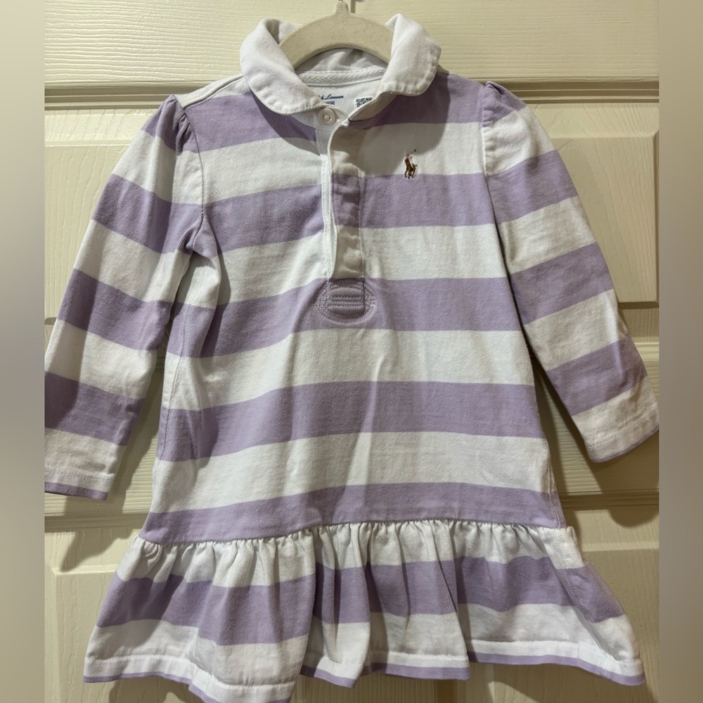 Ralph Lauren Polo Dress in Lavender and White Stripes